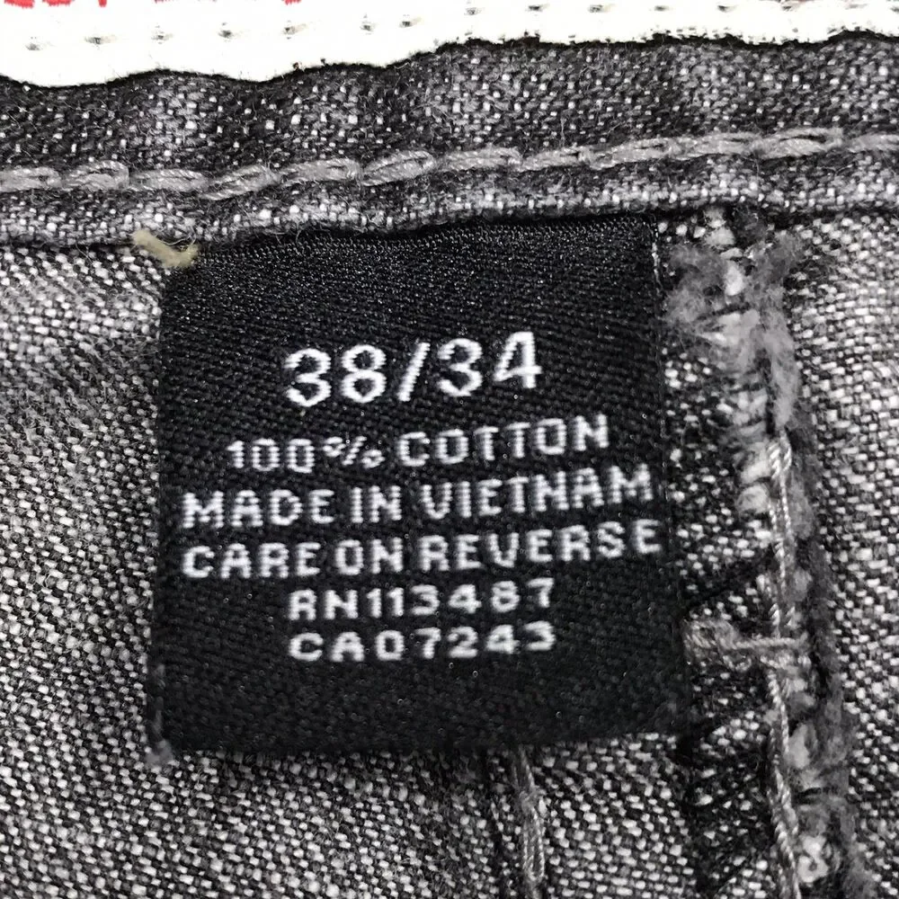 Vintage AVIREX Eagle Baggy Wide Leg Jeans Men 38x34 Gray Faded Y2K Hip Hop Skate